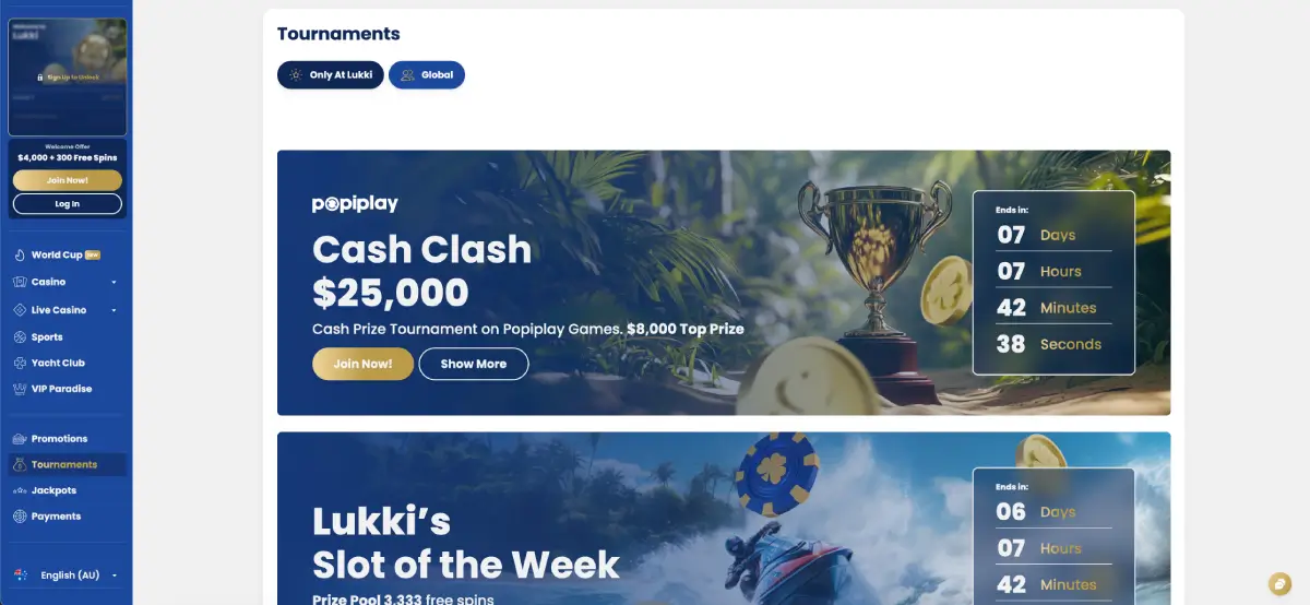 Lukki casino tournaments